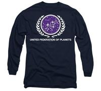 Star Trek United Federation Logo Mens Long Sleeve T Shirt, Navy, Large