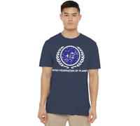 Star Trek United Federation Logo Unisex T Shirt, Navy, Medium