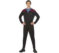 Smiffys Star Trek Voyager Command Uniform Jumpsuit, Delta Badge & Rank Insignias, Officially Licensed Star Trek Fancy Dress, Adult Dress Up Costumes