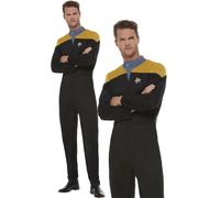 Star Trek Voyager Operations Uniform Gold & Black Licensed Adults Fancy Dress Ne