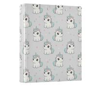 Star Unicorn 3 Ring Binder 1.5 Inch Round Ring Binder View Binder Holds 200 Documents for Home School Office Use