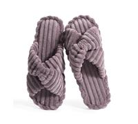 Star Vibe Women's Memory Foam Plush Slippers Ladies Fluffy Indoor Outdoor House Open Toe Slippers For Women Purple L