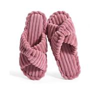Star Vibe Women's Memory Foam Plush Slippers Ladies Fluffy Indoor Outdoor House Open Toe Slippers For Women Rose M