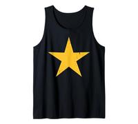 Star Vintage Yellow Simple Distressed Style Cute Sunny Happy Tank Top