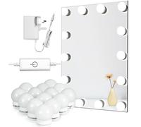 Star Vision 14-Bulb Vanity Lights for Mirror, DIY LED Makeup Lights Kit with Double-Sided Stickers, Includes a Plug-in Power Adaptor & a Touch Dimmer, 6,500K, 1350 Lumens, 6 Meters Length
