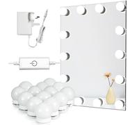 Star Vision 14-Bulb Vanity Lights for Mirror, DIY LED Makeup Lights Kit with Double-Sided Stickers, Plug-in UK Power Adaptor & Touch Dimmer, 6,000K, 1350 Lumens, 6 Meters Length (Mirror Not Included)