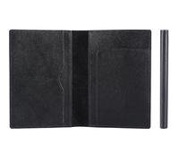 STAR VISTA Albatross Leather Travel Passport Holder, Minimalist Design, Full Grain Leather Case for Men and Women - Slim Passport Wallet, Bifold, RFID Blocking, Black Calfskin, Minimalist