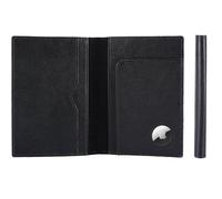 STAR VISTA Albatross Leather Travel Passport Holder, Minimalist Design, Full Grain Leather Case for Men and Women - Slim Passport Wallet, Bifold, RFID Blocking, Black Calfskin AirTag, Minimalist