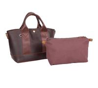 STAR VISTA Concordia Vintage Full Grain Leather Tote, Compact Satchel Handbag for Summer, Dark Brown, YKK Zippers, Top Handles, Detachable Cotton bag, Adjustable Shoulder Strap, Dark Brown, L