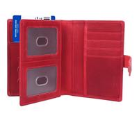 STAR VISTA Cosimo Leather Passport Holder for Exquisite Voyagers or Pilots, Transparent Windows for Travel Document & Dual IDs, RFID Blocking, Crimson with AirTag Slot, Multifunctional Design