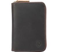 STAR VISTA Gino Full Grain Leather Passport Wallet, Zippered Travel Document Organizer for Exquisite Voyagers, RFID Blocking, AirTag Track, Dark Brown