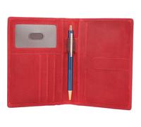 STAR VISTA Luciano Leather Pocket Journal Cover for 3.5" x 5.5" Field Notes or Moleskine Cahier, Travel Passport Wallet, Crimson Red, Multifunctional Design