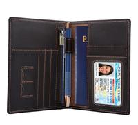 STAR VISTA Phoenix Leather Passport Holder, Slim Bifold Travel Wallet -RFID Blocking, Coin Pocket, Card Slots, SIM Slots, Dark Chocolate Cowhide, Slim