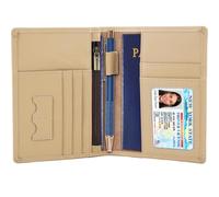 STAR VISTA Phoenix Leather Passport Holder, Slim Bifold Travel Wallet -RFID Blocking, Coin Pocket, Card Slots, SIM Slots, Ivory Calfskin, Slim