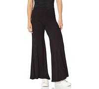 Star Vixen Women's Petite Stretch Rayon Jersey Wide-Leg Palazzo Pant, Black, L