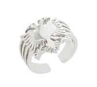 Star.W Albania Eagle Ring gold silver color Double Headed Eagle Finger Ring Jewelry Ethnic Ornament Party Birthday Jewelry