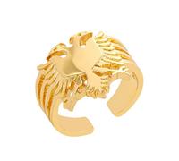 Star.W Albania Eagle Ring gold silver color Double Headed Eagle Finger Ring Jewelry Ethnic Ornament Party Birthday Jewelry
