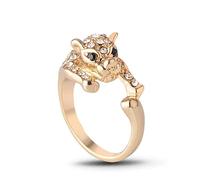 Star.W Personality exaggerated leopard head diamond ring hipster ring