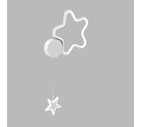 Star Wall Light for Children's Room, Ring Metal Wall Sconce with Acrylic Lampshade, Geometric Linear Wall Lamp, Modern LED Wall Lights - 15W - 3 Color Mode, Nordic Simple Wall Lamps (White)