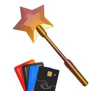 Star Wand - 3D Printing 35cm | Fairy Wand | 3D Printed Star Design Contactless Prop | Stars Magic Wands Contactless Payment Card Holder Credit Card Holder Wands For Cosplay Magic Play And Daily Use