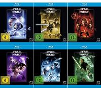 Star Wars 1 - 6 Paket: Dunkle Bedrohung (1) + Angriff der Klonkrieger (2) + Rache der Sith (3) + Eine neue Hoffung (4) + Imperium schlägt zurück (5) + Rückkehr der Jedi-Ritter (6) [12-Blu-ray]