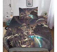 Star Wars 3D Duvet Cover 3-Piece Quilt Cover Set for Kids,Teens And Adults,Microfiber Comforter Cover,Bedding Set with Pillowcases Single(135x200cm)