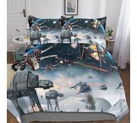 Star Wars 3D Duvet Cover 3-Piece Quilt Cover Set for Kids,Teens And Adults,Microfiber Comforter Cover,Bedding Set with Pillowcases Double(200x200cm)