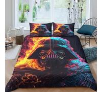 Star Wars 3D Printed Darth Vader Comforter Covers Quilt Cover for Boys Girls Duvet Cover with Pillow Cases Bedding Set Soft Microfiber with Zipper Closure 3 Pieces Double（200x200cm）