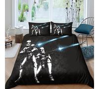 Star Wars 3D Printed Stormtrooper Comforter Covers Quilt Cover Duvet Cover for Boys Girls Soft Microfiber Bedding Set with Pillow Cases with Zipper Closure 3 Pieces King（220x240cm）