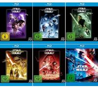 Star Wars 4 - 9 Paket (Episode 4+5+6+7+8+9) Neue Hoffnung, Imperium schlägt zurück, Rückkehr der Jedi Ritter, Erwachen der Macht, Letzten Jedi, Aufstieg des Skywalkers [Blu-ray]