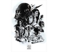 Star Wars 40th Anniversary - Montage Poster black white Onesize