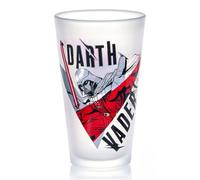 Star Wars 480ml Darth Vader Frosted Glass Tumbler, 16.9oz Drinking Glass Cup with Stormtrooper Design, Officially Licensed Kids Glassware, Thick Base