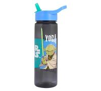 Star Wars 600ml Water Bottle with Straw and carry handle by Polar Gear featuring Yoda and Darth Vader for children or adults at school, the gym, sports, work made of polypropylene