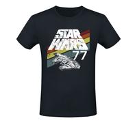 Official Star Wars Classic T-Shirt 77 Falcon Black Unisex Graphic Fan Apparel