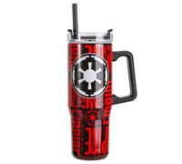 Star Wars 940mL Double Walled Vacuum Insulated Tumbler with Straw & Handle | Stainless Steel Kids Tumbler Cup, Reusable Insulated Travel Mug for Cold & Hot Drinks | Cold for 17Hrs and Hot for 8Hrs