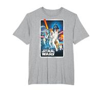 Star Wars A New Hope Classic Poster T-Shirt, Men's Big and Tall, Heather Grey, 6X Tall
