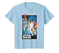 Star Wars A New Hope Classic Poster T-Shirt, Youth, Baby Blue, Medium