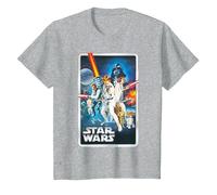 Star Wars A New Hope Classic Poster T-Shirt, Youth, Heather Grey, Large