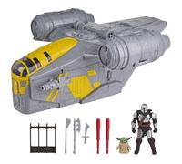 Star Wars ActionVerse Mandalorian Razor Crest Playset, 2-in-1 Vehicle & 35 cm Playset, Mandalorian & Grogu Action Figures, Toys for Boys & Girls Ages 4+