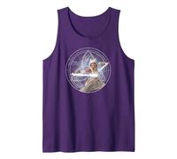 Star Wars Ahsoka Part 5 White Costume Lightsabers & Star-Map Tank Top, Men, Purple, Small