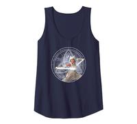 Star Wars Ahsoka Part 5 White Costume Lightsabers & Star-Map Tank Top, Women, Navy Blue, Medium