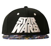 OFFICIAL STAR WARS RETRO LOGO BLACK SNAPBACK CAP WITH PRINTED VISOR