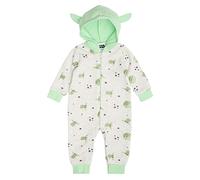 Star Wars Baby Boys Baby Yoda New Born Infant Boys' Long Sleeve Hooded Romper Bodysuit Printed 18 months