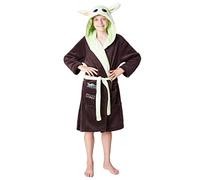 Star Wars Baby Yoda Kids Dressing Gown, The Mandalorian Boys Bathrobe for 4 To 14 Years (Brown/Green, 9-10 Years)
