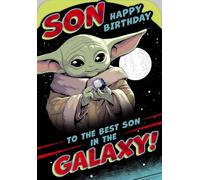 Star Wars Baby Yoda Son Birthday Card, Best Son in the Galaxy Theme