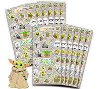 Star Wars Baby Yoda Sticker Sheets - 300 Stickers, Paper, Green, Cartoon Style, Perfect for Kids Parties & Decorating, Officially Licensed