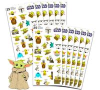 Star Wars Baby Yoda Sticker Sheets - 300 Stickers, Paper, Green, Cartoon Style, Perfect for Kids Parties & Decorating, Officially Licensed