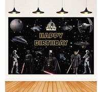 Star Wars Backdrop, Themed Party Background Photo Booth Banner - Large Fabric Artistic Birthday Party Supplies for Girls, Boys & Teens