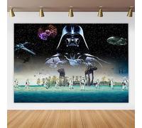 Star Wars Backdrop, Themed Party Background Photo Booth Banner - Large Fabric Artistic Birthday Party Supplies for Girls, Boys & Teens