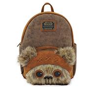 Star Wars Backpack Ewok Wicket Mini Furry Face Official Loungefly Brown One Size